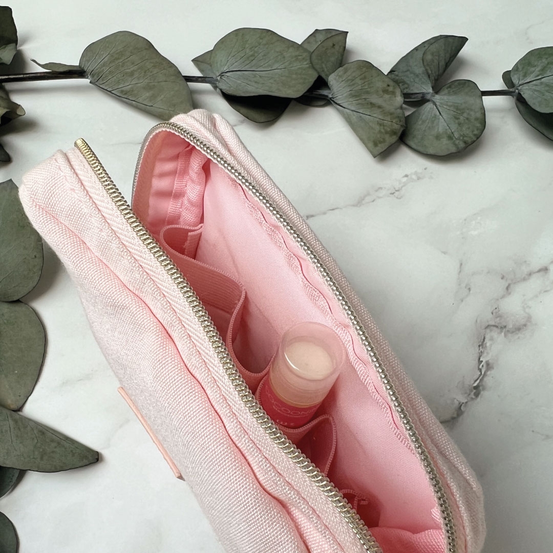 TROUSSE A COSMETIQUES TRAPEZOIDAL (ROSE)