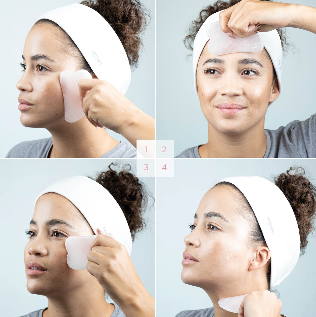 Gua sha en Quartz rose