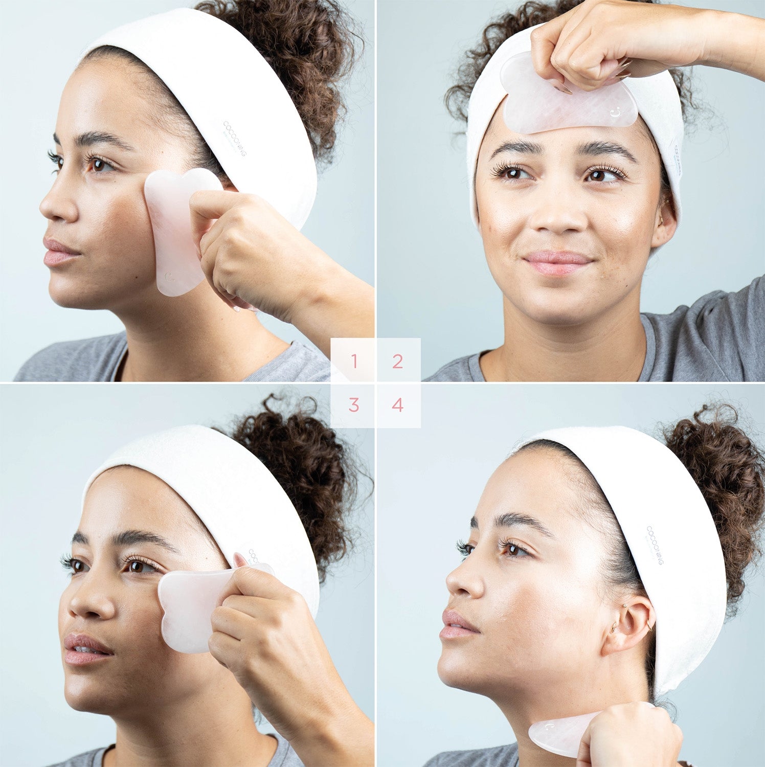 Gua sha en Quartz rose