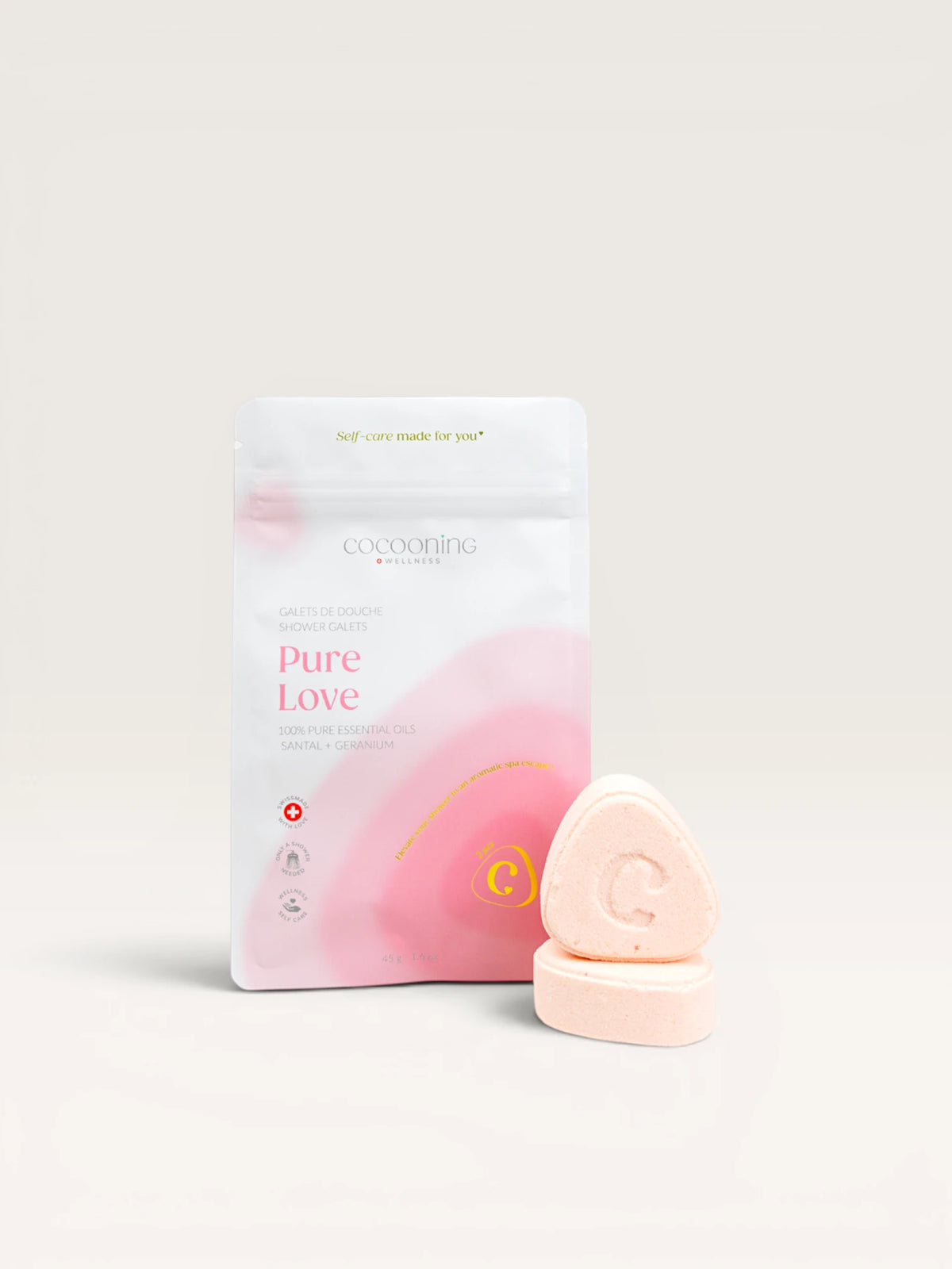 Galets de douche effervescents PURE LOVE – image principale du produit